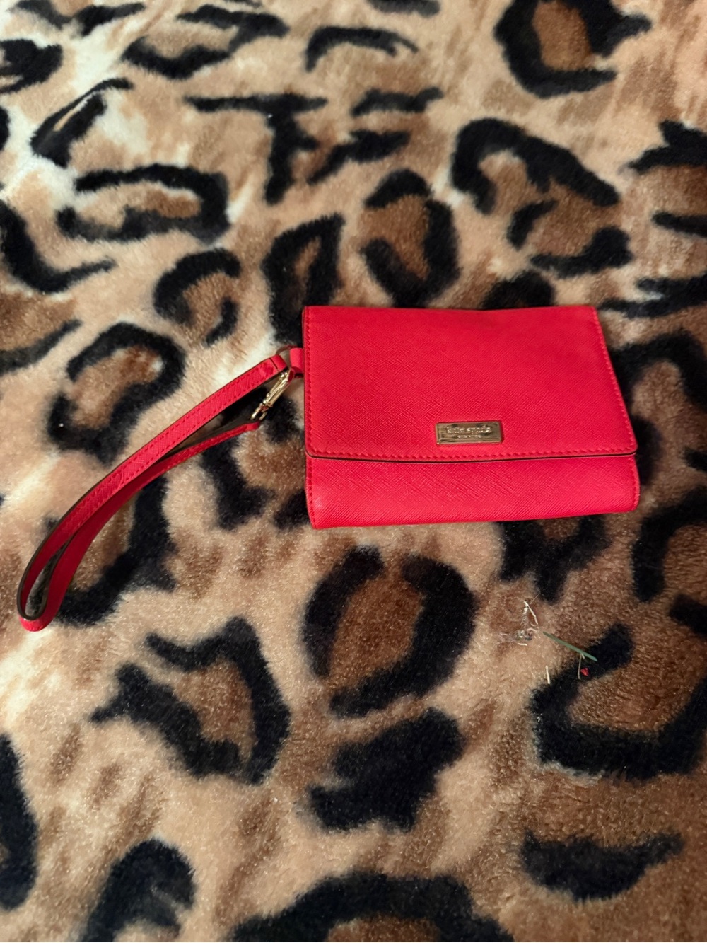 kate spade Red Leather Wristlet Clutch